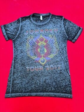 Journey Tour 2017 Band T Shirt Mens Medium Black Burnout Graphic Tee
